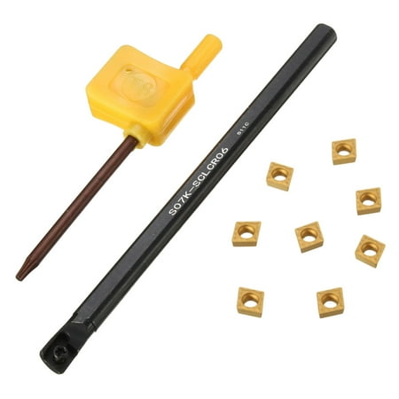 1 Set Turning Tool 1pc S07K-SCLCR06 7x125mm Boring Bar and 8pcs CCMT0602 Inserts and 1pc Wrench for Lathe Turning Tool
1 Set Turning Tool 1pc S07K-SCLCR06 7x125mm Boring Bar and 8pcs CCMT0602 Inserts and 1pc Wrench for Lathe Turning Tool