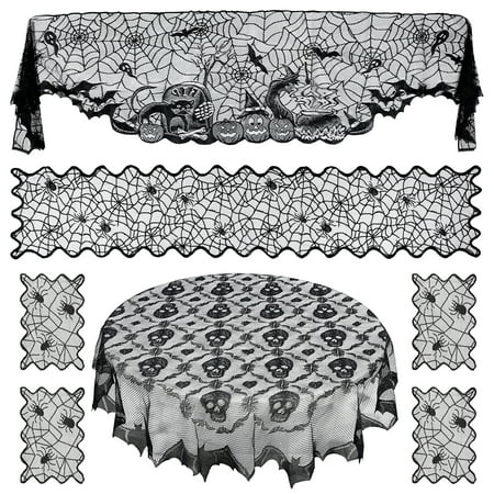 Tinksky 1 Set Halloween Decoration Set Halloween Skull Bat Lace Tablecloth Spiderweb Fireplace Mantle Scarf Spider Web Table Runner Cover Table Topper for Home Party
Tinksky 1 Set Halloween Decoration Set Halloween Skull Bat Lace Tablecloth Spiderweb Fireplace Mantle Scarf Spider Web Table Runner Cover Table Topper for Home Party