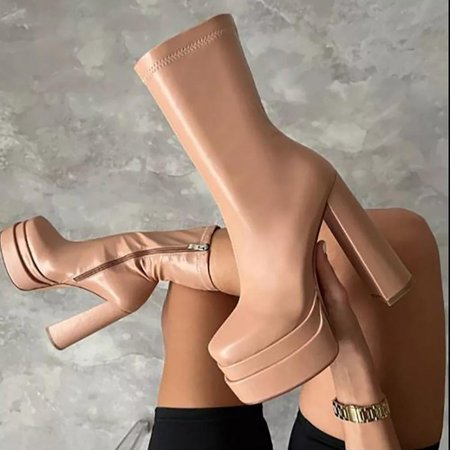 Tdoqot Womens Leather Shoes- High-Heels Casual Chunky Heel Christmas Gifts Women s Mid Calf Boots Beige 35
Tdoqot Womens Leather Shoes- High-Heels Casual Chunky Heel Christmas Gifts Women s Mid Calf Boots Beige 35