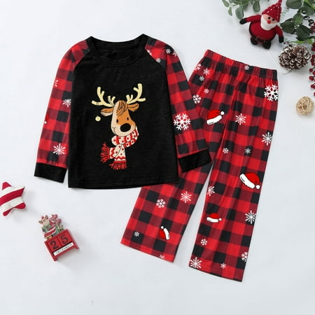 ERTUTUYI Family Outfits Christmas Cute Deer Pajamas Set Plaid Xmas Sleepwear Homewear For Kids Black 90
ERTUTUYI Family Outfits Christmas Cute Deer Pajamas Set Plaid Xmas Sleepwear Homewear For Kids Black 90