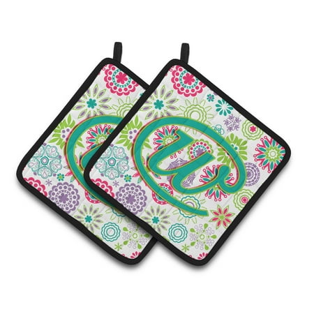 Carolines Treasures CJ2011-WPTHD Letter W Flowers Pink Teal Green Initial Pair of Pot Holders 7.5HX7.5W multicolor
Carolines Treasures CJ2011-WPTHD Letter W Flowers Pink Teal Green Initial Pair of Pot Holders 7.5HX7.5W multicolor