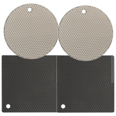 4pcs Honeycomb Non-slip Pot Holder Heat Insulation Placemat Silicone Pot Mat