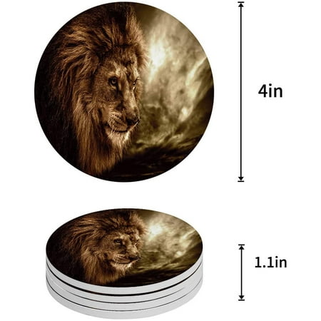 FMSHPON Lion Set of 6 Round Coaster for Drinks Absorbent Ceramic Stone Coasters Cup Mat with Cork Base for Home Kitchen Room Coffee Table Bar Decor
FMSHPON Lion Set of 6 Round Coaster for Drinks Absorbent Ceramic Stone Coasters Cup Mat with Cork Base for Home Kitchen Room Coffee Table Bar Decor