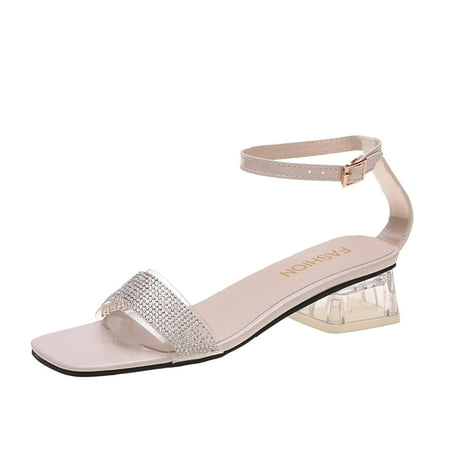 GWAABD Slip On Sandals Women Ladies Fashion Summer Transparent Rhinestone Decorative Square Toe Open Toe Thick Heel Sandals 
GWAABD Slip On Sandals Women Ladies Fashion Summer Transparent Rhinestone Decorative Square Toe Open Toe Thick Heel Sandals