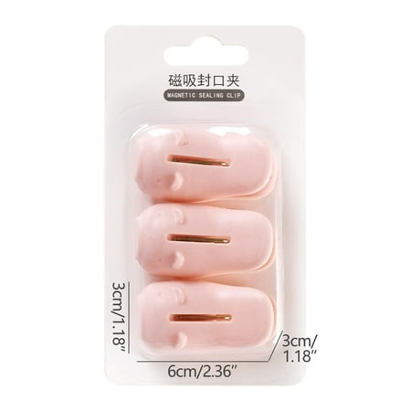 Gzztg Kitchen Organization 3Pc Magnetic Attraction Food Bag Clip Seal Clip Milk