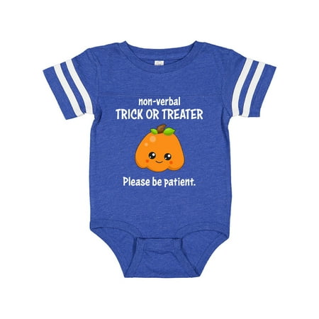 Inktastic Non-Verbal Trick or Treater with Cute Pumpkin Gift Baby Boy or Baby Girl Bodysuit
Inktastic Non-Verbal Trick or Treater with Cute Pumpkin Gift Baby Boy or Baby Girl Bodysuit