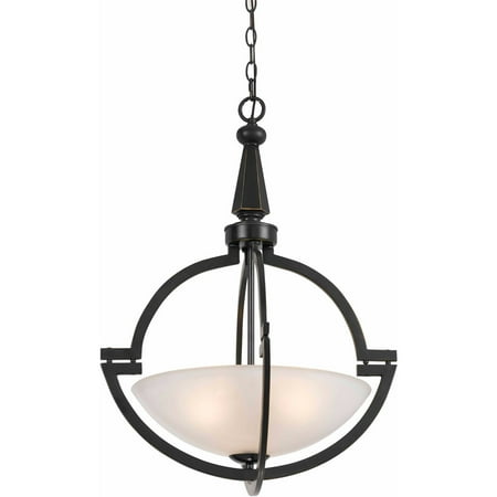 Pendants 3 Light Fixture With Oil Rubbed Bronze Finish Iron/Glass Material E26 20 180 Watts