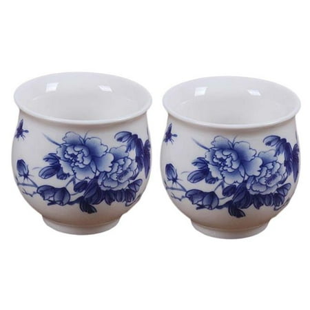 

Panda Superstore PF-HOM367125011-DORIS00023-RP 3.4 oz Traditional Chinese Ceramic Peony Japanese Tea Cups White - 2 Piece