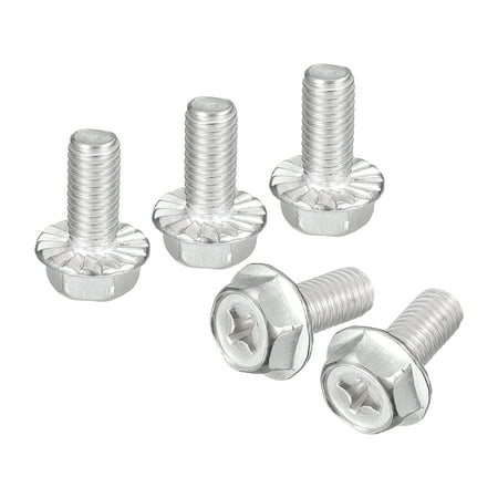 M8x18mm Phillips Hex Head Flange Bolts 10 Pack 304 Stainless Steel Screws