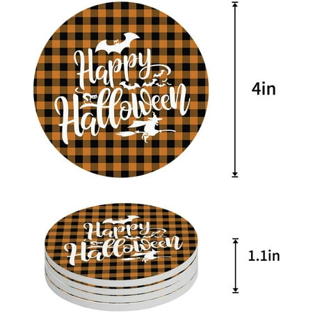 ZHANZZK Rustic Orange Halloween Black Buffalo Check Plaid Pattern Set of 6 Round Coaster for Drinks Absorbent Ceramic Stone Coasters Cup Mat with Cork Base for Coffee Table Bar Decor
ZHANZZK Rustic Orange Halloween Black Buffalo Check Plaid Pattern Set of 6 Round Coaster for Drinks Absorbent Ceramic Stone Coasters Cup Mat with Cork Base for Coffee Table Bar Decor