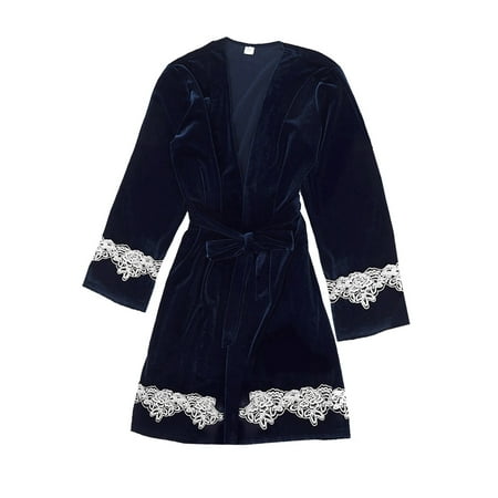 Intimates Nightgown Gold Velvet Pajamas Lace Robes Underwear Sleepwear Trousers Polyester Simple Long Sleeve Shirts for Women Navy
Intimates Nightgown Gold Velvet Pajamas Lace Robes Underwear Sleepwear Trousers Polyester Simple Long Sleeve Shirts for Women Navy