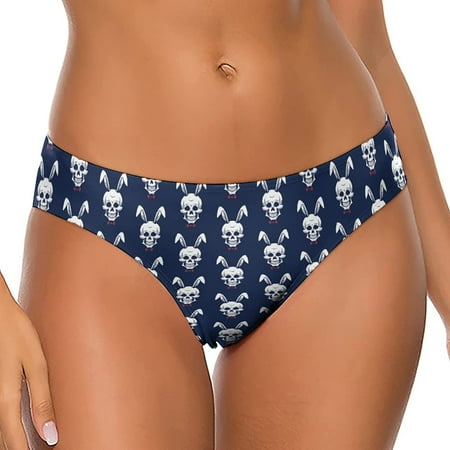 Bunny Ears Skull Women s Thongs Sexy T Back G-Strings Panties Underwear Panty