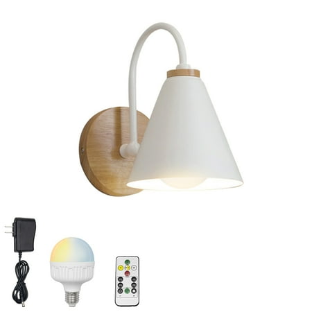 FSLiving Color Changing RGB Mode Wall Sconces Wireless Remote Control Lamps Rechargeable Battery Run Dimmable White Metal Wooden Light Fixture for Dorm Reading Studr Room Bulb Included - 1 Lamp
FSLiving Color Changing RGB Mode Wall Sconces Wireless Remote Control Lamps Rechargeable Battery Run Dimmable White Metal Wooden Light Fixture for Dorm Reading Studr Room Bulb Included - 1 Lamp