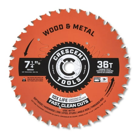 Crescent Wood And Metal 7 1/4 In 36T Circular Saw Blade
