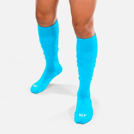 Hue Sky Blue Long Scrunchie Socks