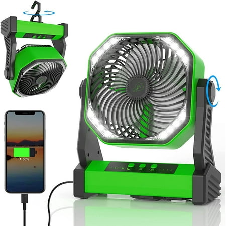 Camping fan with LED light 20000Mah rechargeable battery camp fan with hook 270° swivel 4 speeds USB table fan for camping fishing power outages barbecues construction sites.
Camping fan with LED light 20000Mah rechargeable battery camp fan with hook 270° swivel 4 speeds USB table fan for camping fishing power outages barbecues construction sites.