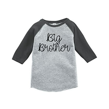 7 ate 9 Apparel Boy s Big Brother Grey Baseball Tee