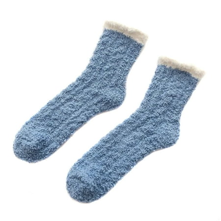 Coral Midi Socks 2 Pairs Wool Socks Thick Warm Socks White 4pairs