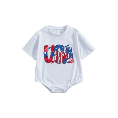Qtinghua 4th of July Baby Boy Girl Short Sleeve Letter American Flag Print One-Piece Romper Bodysuit Summer Clothes White 3-6 Months
Qtinghua 4th of July Baby Boy Girl Short Sleeve Letter American Flag Print One-Piece Romper Bodysuit Summer Clothes White 3-6 Months