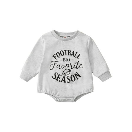 Sunisery Newborn Baby Boys Girls Romper Long Sleeve Crew Neck Letters Football Print Bodysuit Sweatshirt Jumpsuits Gray 3-6 Months
Sunisery Newborn Baby Boys Girls Romper Long Sleeve Crew Neck Letters Football Print Bodysuit Sweatshirt Jumpsuits Gray 3-6 Months