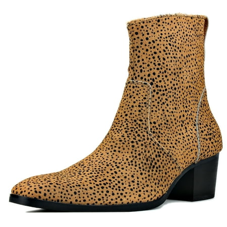 OSSTONE Dress Boots Chelsea Pony Hair Leopard Boots for Men Zipper-up Leather Casual Heel Shoes JY034-Yellow-7 Speck Yellow
OSSTONE Dress Boots Chelsea Pony Hair Leopard Boots for Men Zipper-up Leather Casual Heel Shoes JY034-Yellow-7 Speck Yellow