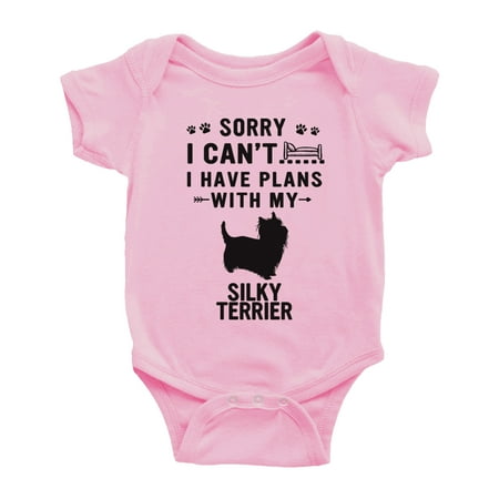 Sorry I Can t I Have Plans With My Silky Terrier Love Pet Dog Funny Baby Jumpsuits (Pink 12-18 Months)
Sorry I Can t I Have Plans With My Silky Terrier Love Pet Dog Funny Baby Jumpsuits (Pink 12-18 Months)