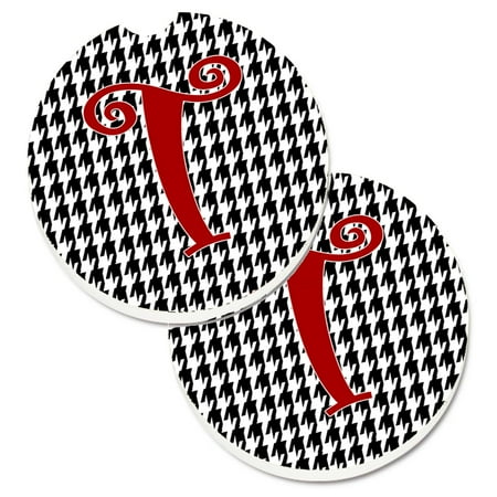 Carolines Treasures CJ1035-TCARC Monogram Initial T Houndstooth Black Set of 2 Cup Holder Car Coasters Large
Carolines Treasures CJ1035-TCARC Monogram Initial T Houndstooth Black Set of 2 Cup Holder Car Coasters Large