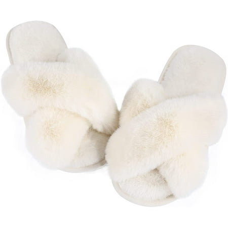Womens Fuzzy Memory Foam Slippers - Cross Band Cozy Plush Home Slippers Fluffy Furry Open Toe House Shoes Indoor Outdoor Slide Slipper
Womens Fuzzy Memory Foam Slippers - Cross Band Cozy Plush Home Slippers Fluffy Furry Open Toe House Shoes Indoor Outdoor Slide Slipper