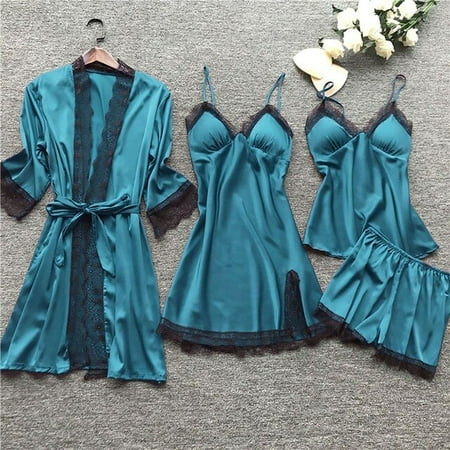 Female 5/4/2PCS Pajamas Set Satin Pyjamamas Lace Patchwork Bril Wedding Nightwear Rayon Home Wear Nighty&Robe Suit
Female 5/4/2PCS Pajamas Set Satin Pyjamamas Lace Patchwork Bril Wedding Nightwear Rayon Home Wear Nighty&Robe Suit