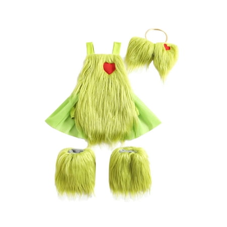 EYIIYE Infant Baby Girls Christmas 3Pcs Outfit Green Furry Sleeveless Romper + Leg Warmers + Headband Set 0-24 Months
EYIIYE Infant Baby Girls Christmas 3Pcs Outfit Green Furry Sleeveless Romper + Leg Warmers + Headband Set 0-24 Months