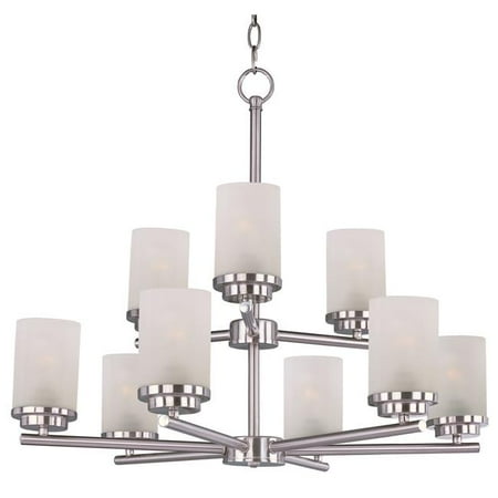 23 x 28 in. Corona 9-Light Chandelier Satin Nickel