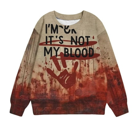 Mode24 Halloween Sweatshirt Unisex Kids Bloody Print Crew Neck Long Sleeve Sweatshirts Letter Prints Pullover Fall Winter Trendy Tops Red 9 Years
Mode24 Halloween Sweatshirt Unisex Kids Bloody Print Crew Neck Long Sleeve Sweatshirts Letter Prints Pullover Fall Winter Trendy Tops Red 9 Years