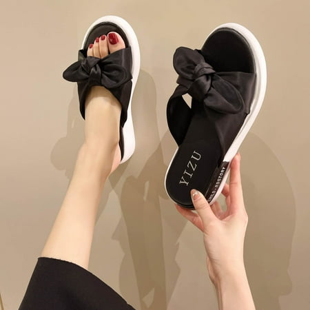 Daznico Slippers for Women Womens Shoes Summer Thick Sole Beach Shoes Roman Shoes Bow Knot Outer Wear Slippers Black 8.5
Daznico Slippers for Women Womens Shoes Summer Thick Sole Beach Shoes Roman Shoes Bow Knot Outer Wear Slippers Black 8.5