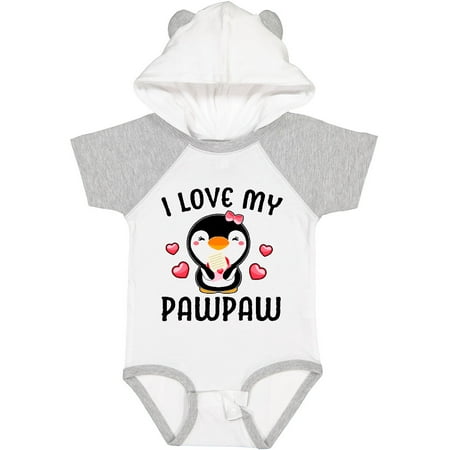 Inktastic I Love My Pawpaw with Cute Penguin and Hearts Gift Baby Girl Bodysuit