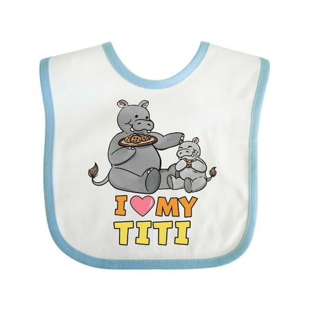 Inktastic I Love My Titi Hippos Gift Baby Boy or Baby Girl Bib