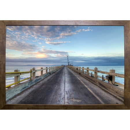 Carpinteria Pier View I-CHRMOY126610 Print 12.5"x18.75" by Chris Moyer in a Cafe Mocha