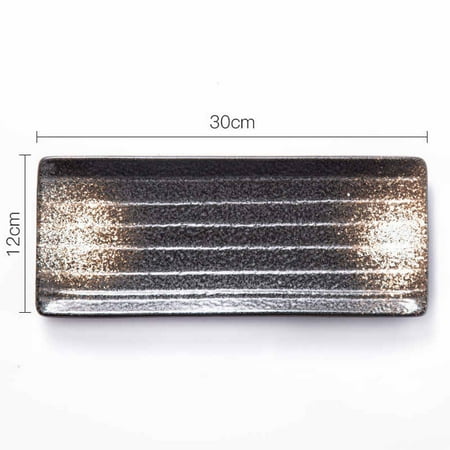 Livesture Sashimi Long Saury Rectangular Plate Snowflake White 30CM