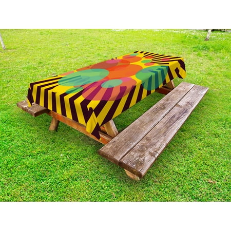 Retro Outdoor Tablecloth Abstract Circular Figures with Stripes Background Vintage Graphic Artistic Design Decorative Washable Fabric Picnic Tablecloth 58 X 120 Inches Multicolor by Ambesonne
Retro Outdoor Tablecloth Abstract Circular Figures with Stripes Background Vintage Graphic Artistic Design Decorative Washable Fabric Picnic Tablecloth 58 X 120 Inches Multicolor by Ambesonne