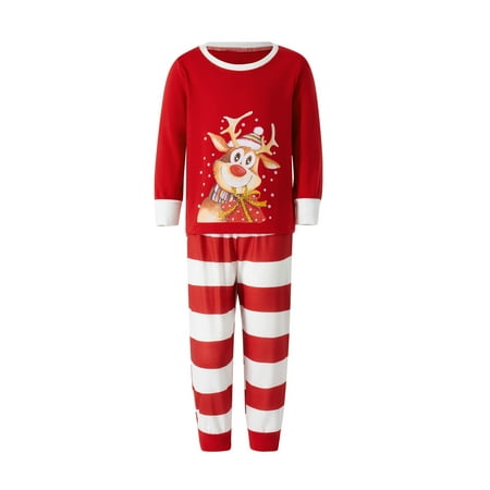 Seyurigaoka Family Matching Christmas Pajamas Outfit Cartoon Elk Stripe Printing Long Sleeve Round Collar Sleepwear for Mom/Dad/Kid/Baby
Seyurigaoka Family Matching Christmas Pajamas Outfit Cartoon Elk Stripe Printing Long Sleeve Round Collar Sleepwear for Mom/Dad/Kid/Baby