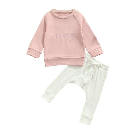 BeQeuewll Infant 2Pcs Sweatsuit Toddler Long Sleeve Pullover Top and Drawstring Ribbed Pants
BeQeuewll Infant 2Pcs Sweatsuit Toddler Long Sleeve Pullover Top and Drawstring Ribbed Pants