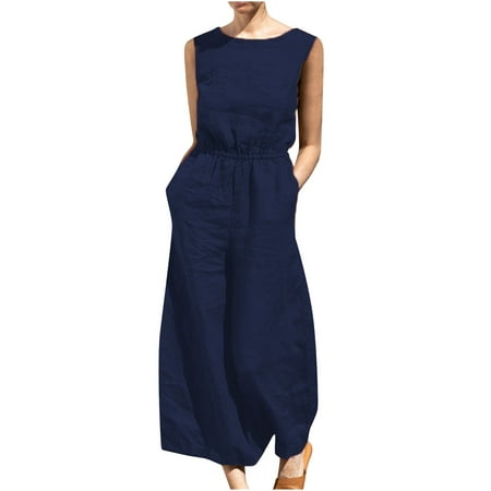 Jumpsuits For Women 2024 Summer Casual Linen Wide Leg Jumpsuits Boho Baggy High Waist Long Pants Rompers With Pockets
Jumpsuits For Women 2024 Summer Casual Linen Wide Leg Jumpsuits Boho Baggy High Waist Long Pants Rompers With Pockets