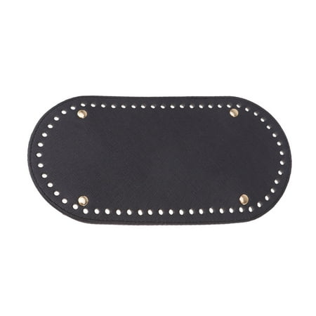 NUOLUX 1PC Oval Bottom PU Leather Handmade DIY Bag Accessories for Knitting Bag Women Bags (Black)