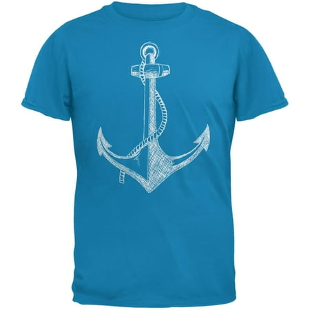 Summer Anchor Sapphire Blue Adult T-Shirt