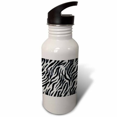 3dRose Furry Zebra Sports Water Bottle 21oz