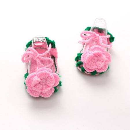 ãYilirongyummã Baby Shoes Handmade Roses Knit Sock Shoes Crib Crochet Baby Girls Casual Baby Shoes