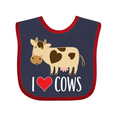 Inktastic I Love Cows Dairy Farmer Gift Baby Boy or Baby Girl Bib