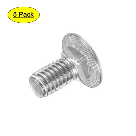 Uxcell 3/8-16x3/4 Carriage Bolt 304 Stainless Steel Polishing 5 Pack