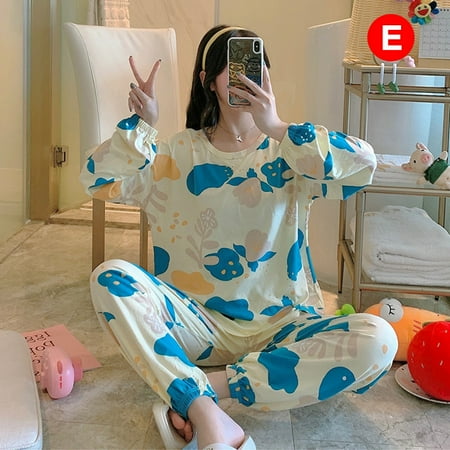 Women Pajamas Suit Long Sleeve Top Trousers Cartoon Print Loose Two-piece Sleepwear Home Service Set New
Women Pajamas Suit Long Sleeve Top Trousers Cartoon Print Loose Two-piece Sleepwear Home Service Set New