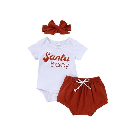 Suanret Infant Baby Girls Romper 3PCS Set Short Sleeve Letters Print Romper Elastic Waist Shorts with Hairband White 3-6 Months
Suanret Infant Baby Girls Romper 3PCS Set Short Sleeve Letters Print Romper Elastic Waist Shorts with Hairband White 3-6 Months