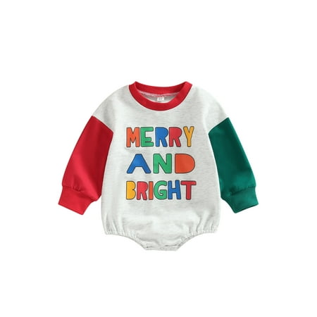 Amuver Christmas Toddler Baby Rompers Letter Print Contrast Color Casual Long Sleeve Jumpsuit for Newborn Girl Boy
Amuver Christmas Toddler Baby Rompers Letter Print Contrast Color Casual Long Sleeve Jumpsuit for Newborn Girl Boy